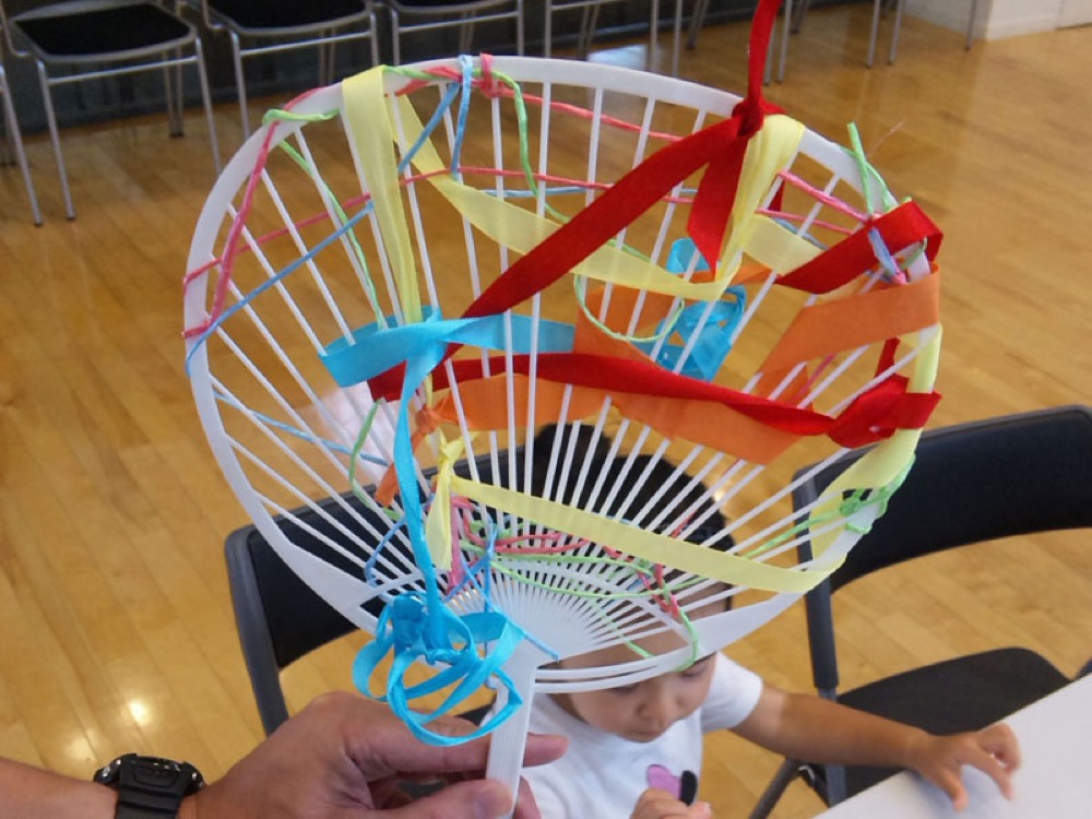 うちわを使った作品